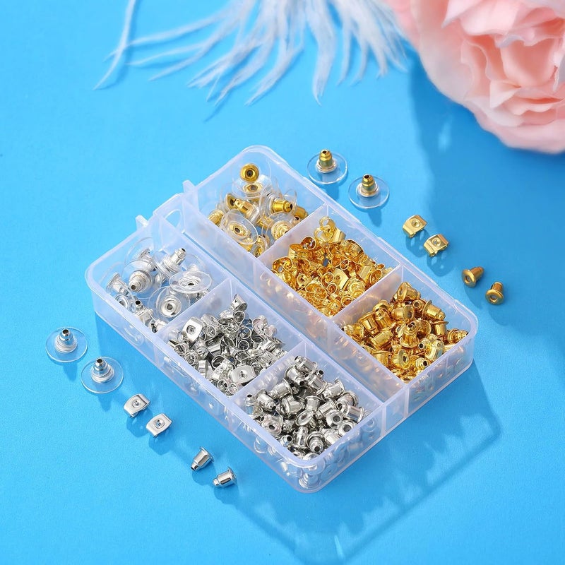 Formulen Hypoallergenic Metal Earring Backs - 170 Pcs, 6 Styles - Bullet Shape Safety Earring Backs Replacements for Studs, Hoops - Image 2